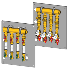 Узлы многоквартирные 1 1/4" x 3/4" /3 зон GE550-3 Giacomini GE550Y113