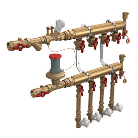 Узел коллекторный отопления этажный, подключение тип B3 1"1/4 x 3/4" / 4 (DN50) GE553-B3 Giacomini GE553Y954