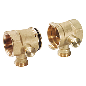 Два крайних элемента коллектора отсечным клапаном 1" x 18 x DN32 R53ST Giacomini R53STY006