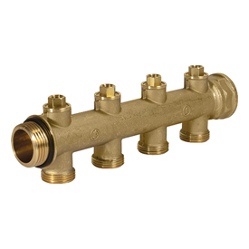 Сборный коллектор с отсечными балансировочными клапанами 1" x 3/4"E /3 R583S Giacomini R583SY113
