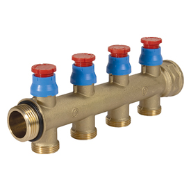 Сборный коллектор с регулирующими клапанами 1" x 3/4"E /4 R583V Giacomini R583VY114