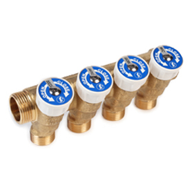 Сантехнический коллектор с вентилями 3/4" x 1/2" /3 R585C Giacomini R585CY073